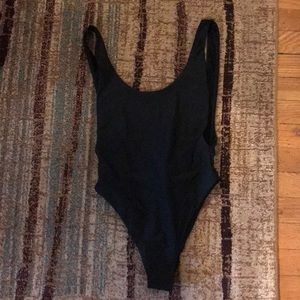 One piece black swim suit